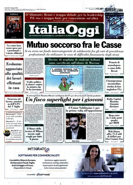 Italia oggi : quotidiano di economia finanza e politica